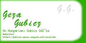 geza gubicz business card